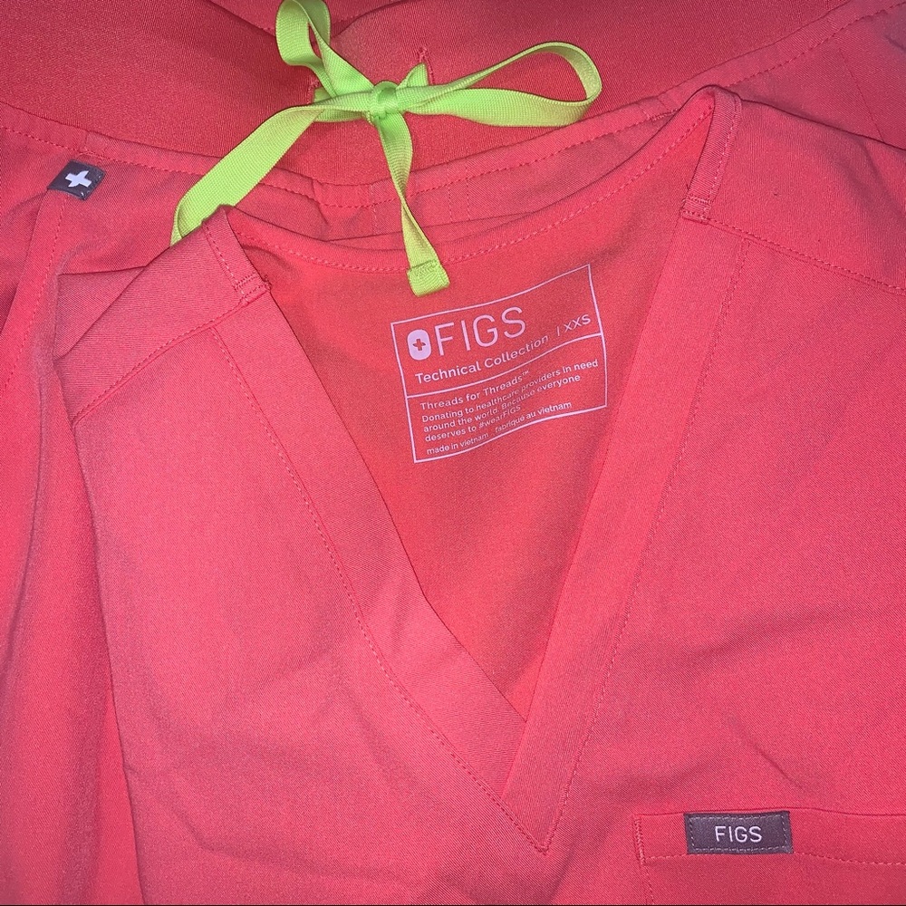 Figs Hot Coral XXS Catarina XXSP Zamora Set